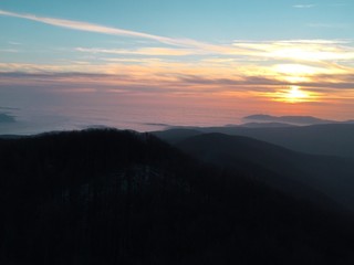 sunset in the mountains