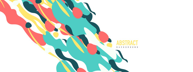 Trendy liquid style shapes abstract design, dynamic vector background for placards, brochures, posters, web landing pages, covers or banners