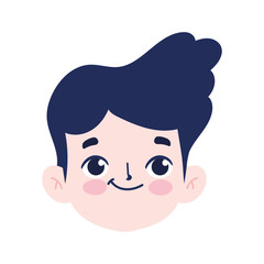 cartoon avatar face boy smiling expression isolated icon