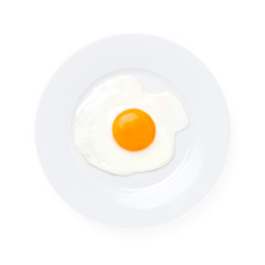 fried egg isolated on white background
