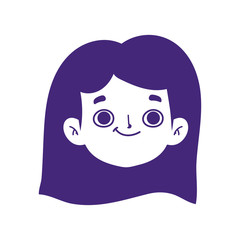 cartoon face girl female character isolated icon