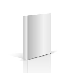 Naklejka premium Blank white hardcover book mockup template design isolated on white background