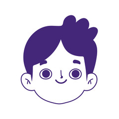 cartoon avatar face boy smiling expression isolated icon