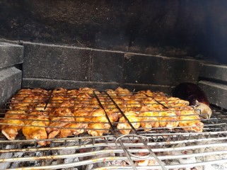 delicious Adana kebab and salads