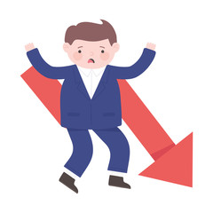 bankruptcy falling sad businessman character business financial
