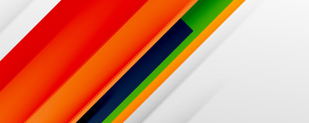 Geometric abstract backgrounds with shadow lines, modern forms, rectangles, squares and fluid gradients. Bright colorful stripes cool backdrops