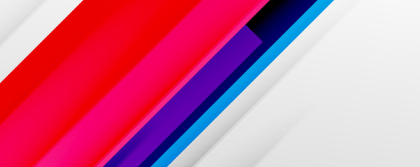Geometric abstract backgrounds with shadow lines, modern forms, rectangles, squares and fluid gradients. Bright colorful stripes cool backdrops