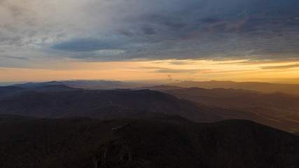 sunset in the mountains