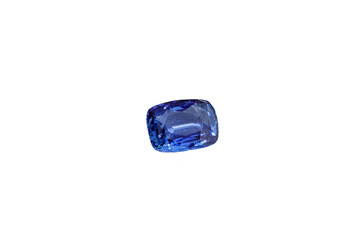 macro mineral faceted sapphire stone on a white background
