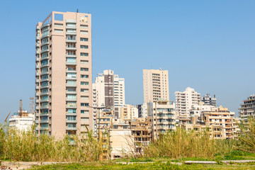 Beirut city living blocks and buildings , Beirut, Lebanon