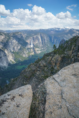 hiking the pohono trail to the taft point, yosemite national park, usa