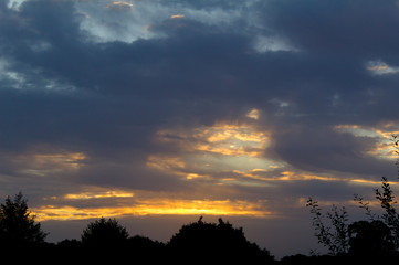 orange sunrise in the clouds