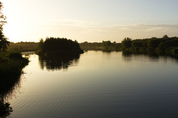 sunrise reflection in water