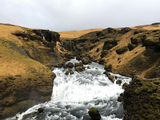 River Near the Start of Skogafoss Hike to Thorsmork in Iceland