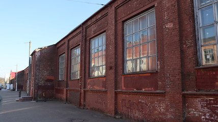 abandoned factor y building with red brick