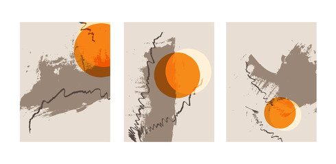 Abstract creative minimalist hand painted illustration for wall decoration, postcard or brochure design. Vector EPS10.