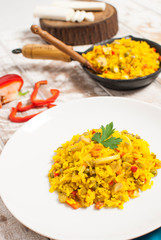 Paella meal.