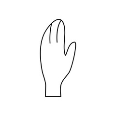 human body concept, hand icon, line style
