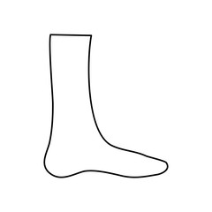 human body concept, foot icon, line style