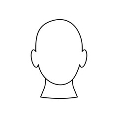 human body concept, head icon, line style