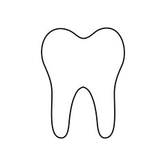 human body concept, tooth icon, line style