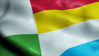3D Waving Netherlands City Flag of Oss Closeup View