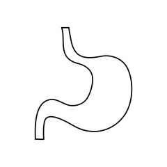 human body concept, stomach icon, line style