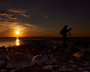 TALLINN, ESTONIA - Feb 07, 2020: Sunset