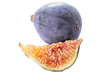 Fig blue color cut out isolated on a white background.