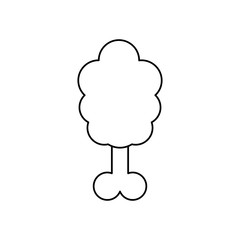 chicken thigh icon, line style