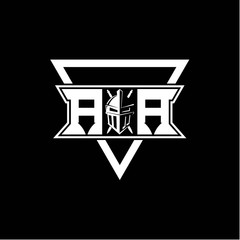 The initials inspiration A A modern knight logo with a triangle