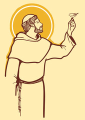 Saint Francis of Assisi and the nature - obrazy, fototapety, plakaty