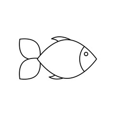 fish icon image, line style