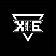 The initials inspiration X G modern knight logo with a triangle
