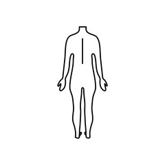 back human body icon, line style