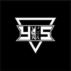 The initials inspiration Y S modern knight logo with a triangle
