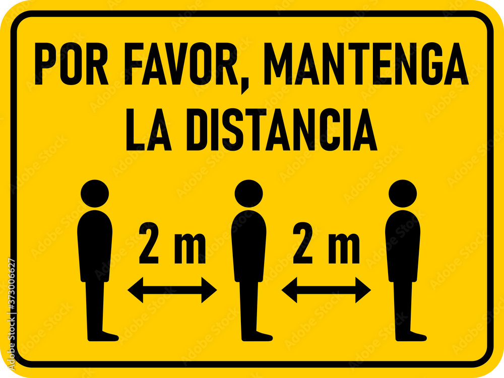 Poster por favor mantenga la distancia (