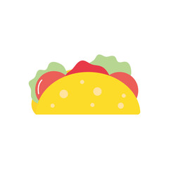 mexican taco icon, flat style