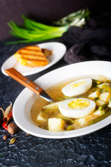 soup with vegetables and egg