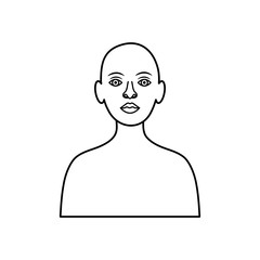 human body concept, avatar person icon, line style