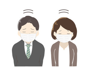 2人でマスクをつけて謝罪(線無し)