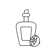 mexican tequila bottle icon, line style