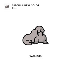Walrus Special lineal color icon. Illustration symbol design template for web mobile UI element.