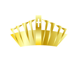golden crown icon isolated