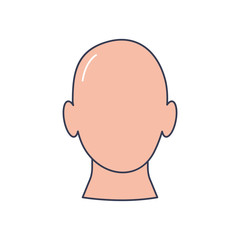 human body concept, head icon, line fill style