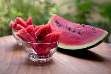 ripe on slices of watermelon