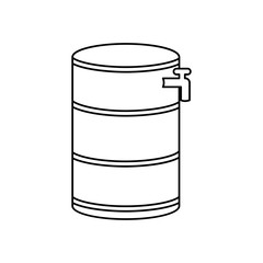 beer barrel with tap icon, line style