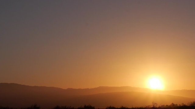 Tilt down Sunrise in Palm Springs, CA