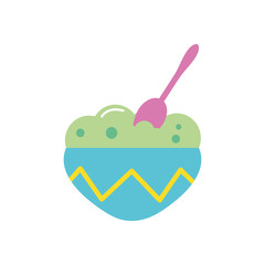 guacamole bowl icon, flat style