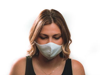 Portrait of beautiful young women with mask on her face